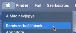 Apple menü